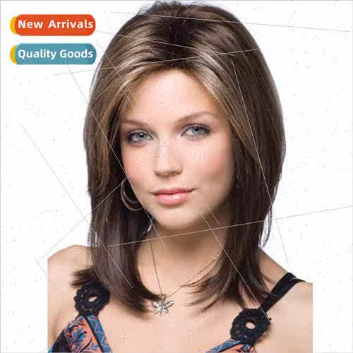 Europe ladies parted oblique bangs short o head short hair c