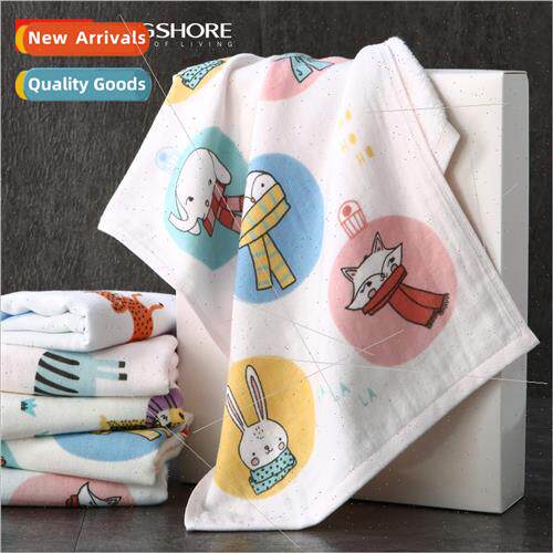 Class a cotton towel cartoon combed yarn double layer no twi