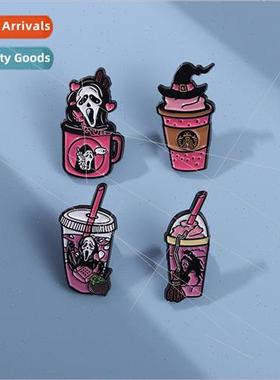 Halloween series brooches horror ghost soda drink cup modell