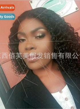 Europe wigs 适用women short hair black fluffy bang head chem