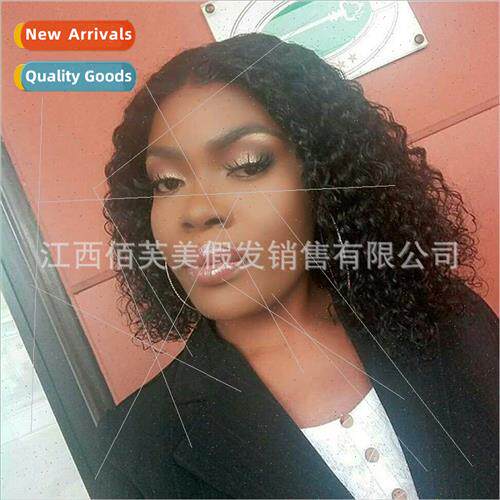 Europe wigs 适用women short hair black fluffy bang head chem