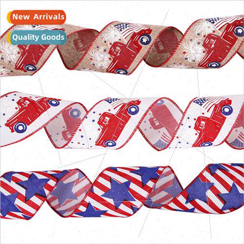 U.S. Independence Day decorative ribbon ribbon car stars fla