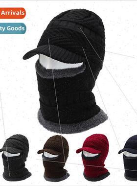 Men hats winter warm knted wool cap cycling onePCS neck prot
