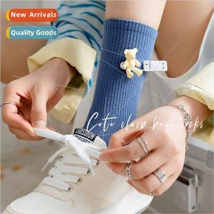 pin dec mid Japanese set socks winter calf bear 2021 fall