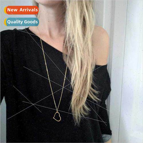 Europe simple metal sexy hollow love peach heart heart long