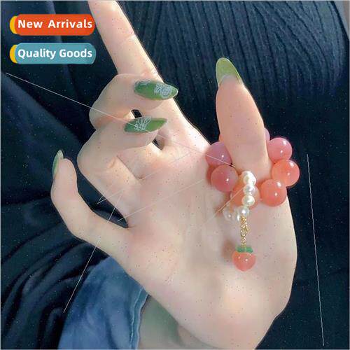 String around finger soft student  pink crystal peach htwist