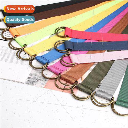 Europe adult simple leisure canvas belt candy color antique