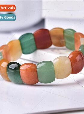 Natural Multi-precious Jade Hand Row Green Dongling Golden J