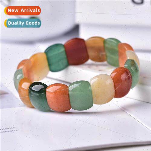 Natural Multi-precious Jade Hand Row Green Dongling Golden J