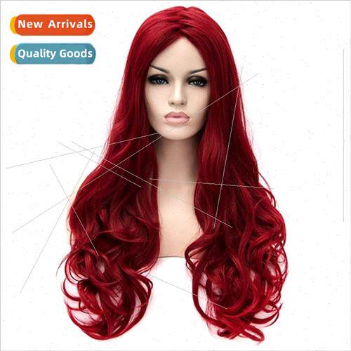 Fashion Wigs Burgundy Long Curly Halloween Style