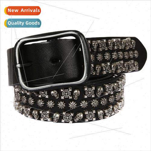 men women unisex punk belt skull rivets belt Europe set -mai