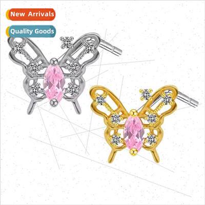 Europe butterfly nose stud nose ring nose jewelry zircon nos