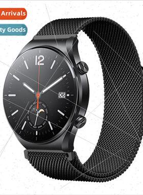 适用Xiaomi WatcS1 watch bMilanese strap Metal loopback magne