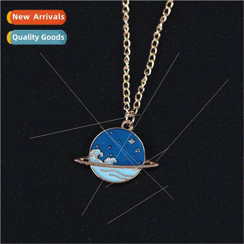 Korea fashion simple waves planet alloy pendant creative swe