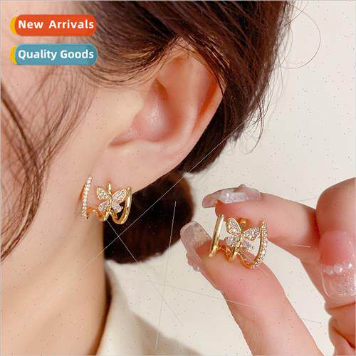Korea fashion exquise zirconia butterfly ear row type earrin