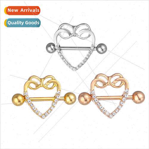 Europe new love heart diamonds nipple ring nipple nails
