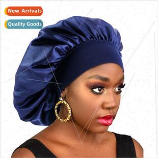 New large wide-brimmed sleeping cap Elastic hair bsatin roun