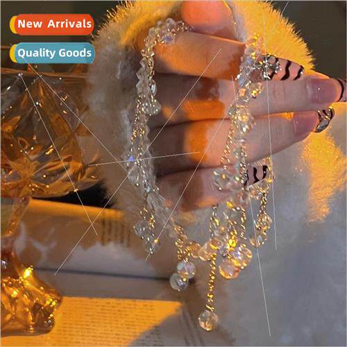 Niche Super Shiny Crystal Tassel Transparent Collarbone Chai