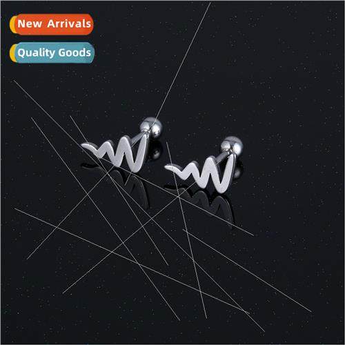 stainless steel glossy earrings simple round bead earrings f