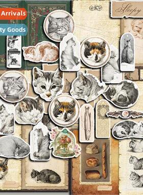 Cat Pattern Handbook Cat Cat Theme Pack Material Paper + Sti