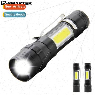Mini flashlight USB rechargeable built-in lithium battery wi