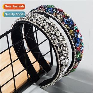 inlaid rhinestone sponge Europe thin fashion band ins hair