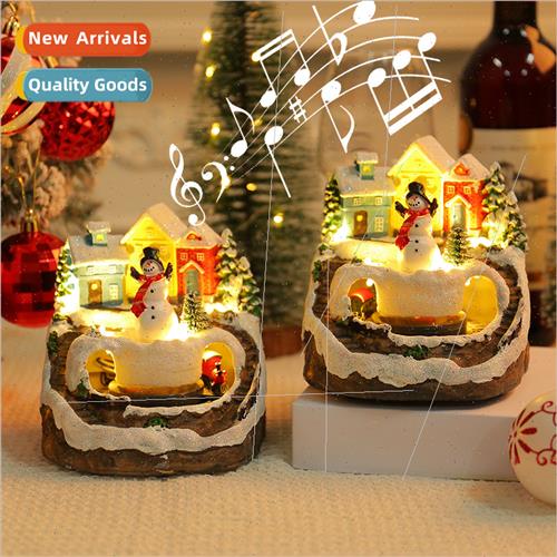 Christmas gifts 2023 new Christmas snowman house music box C