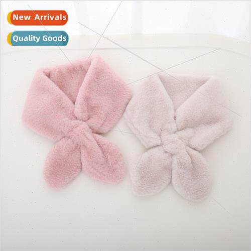 2023 new fall winter Korean  pearl hair plush scarf scarf cu