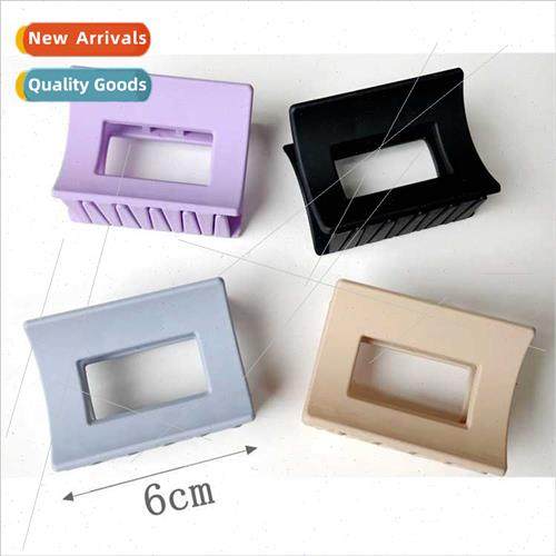 Frosted Cream Hollowed Square Grab Clip mple ins Hair Clips
