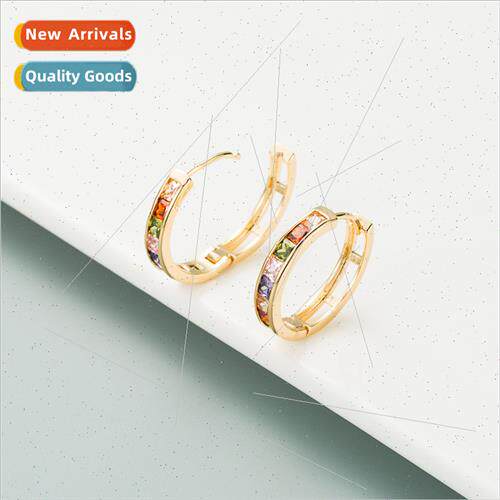 Copper plated real gold micro-set zirconia fashion fine earr