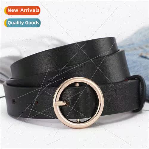 Korea round buckle simple versatile ins student jeans belt f
