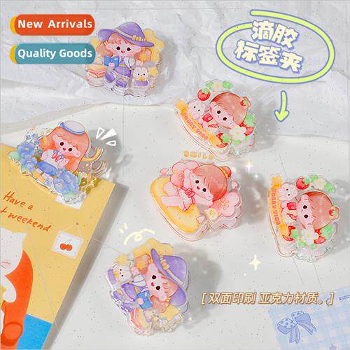 Acrylic Handbook Clip Cute Drip Clip Food Clip Sticky Note F