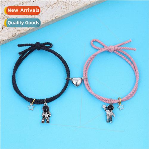 Europe New pick star astronaut love magnet couple bracelet m