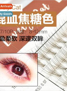0.07 Mink silk caramel color eyelash extensions do hair soft