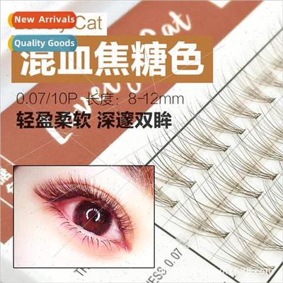 0.07 Mink silk caramel color eyelash extensions do hair soft