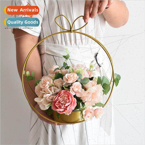 Golden Iron Flower StandFresh Flower StandPortable Flower Ba