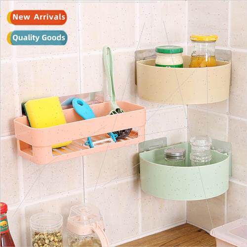 No-punch bathroom triangle shelf multifunctional kchen plast