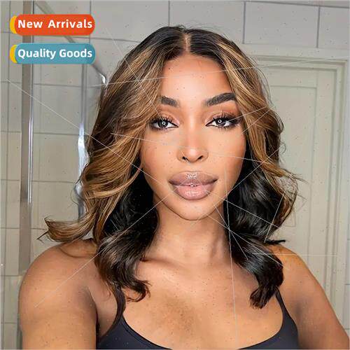 Europe Medium Fashion Piano Color Big Wave Wig African Front
