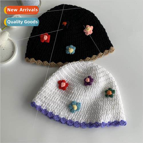 Flower kn fisherman hat children fall winter Korean  lovely