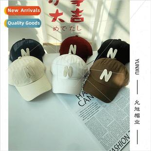 patch duck ins base children letters cap Korean tongue
