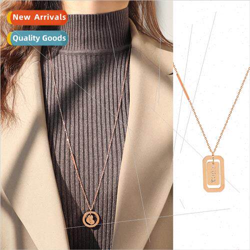 Europe retro English lucky peach heart love necklace sweater