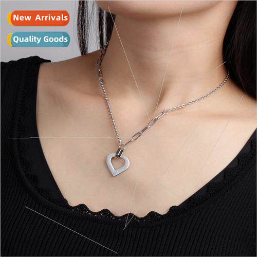 Ins Europe cold wind peach heart necklace personalized heart