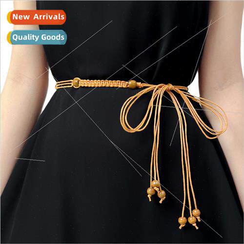 Handmade Knted Thin Belt mple Rope Waist Chain Women Tassel