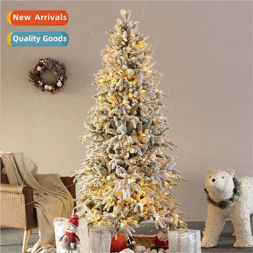 Pencil Tree Flocking wh ghts PVC+PE Snowflake Christmas Tree