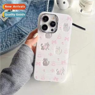 White background full screen pink cat IPhone15ProMax Metal A