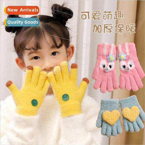 Childrens five-finger gloves winter boys and girls split fin