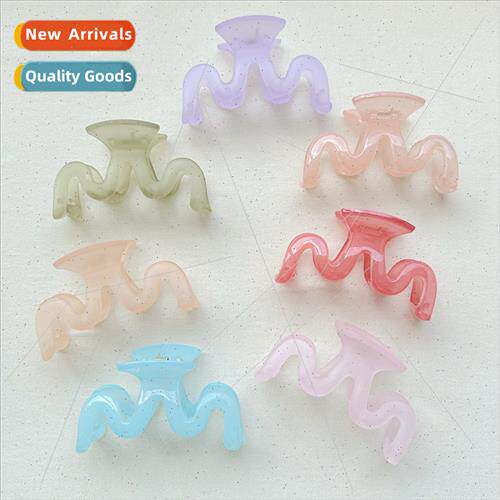 Raspberry Pink Scratch Clip Korea Elegant M-shaped Big Wave