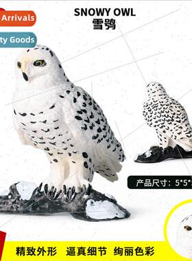 Children bird toys snowy owl model static handpcs ornament w