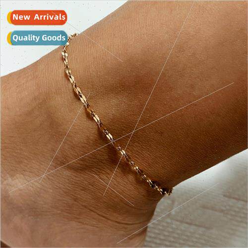 Women Stainless Anklet Lace Chain Anklet mple Gold-Plated An