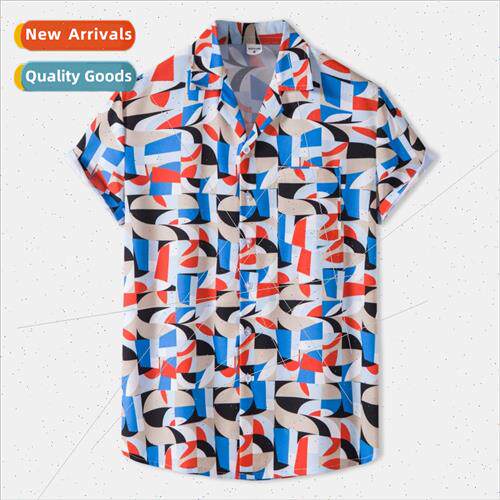 2022 Summer Hawaii Beach Digal Printed Short Sleeve Shirt Me